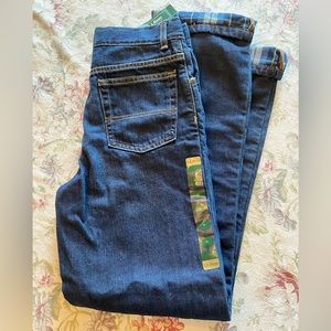 LL Bean flannel-lined boys jeans sz 14 - NWT!